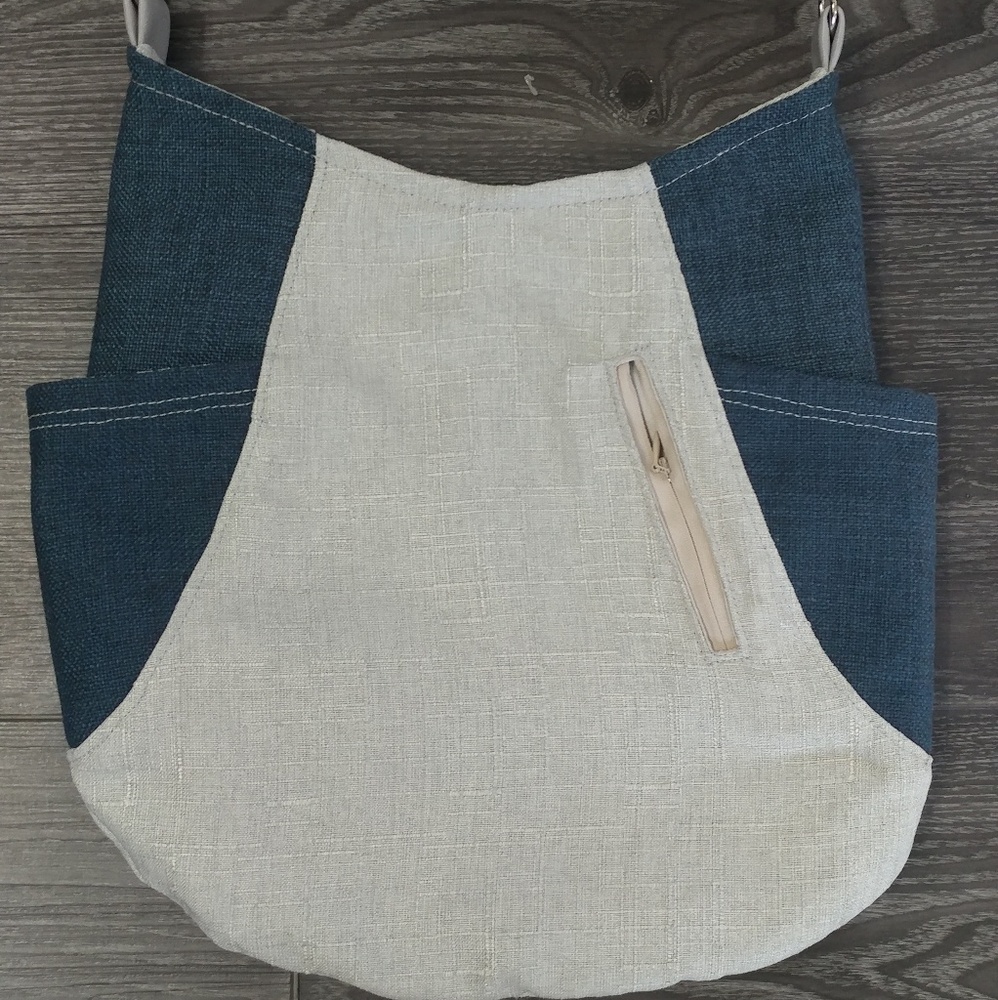 Silver and blue handmade purse